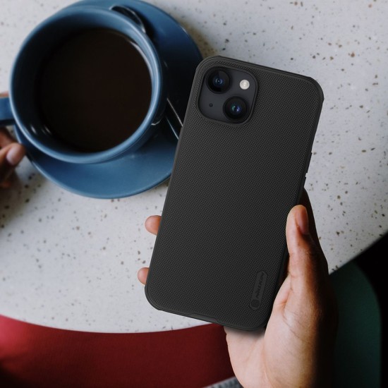 Husă Nillkin Super Frosted PRO pentru Apple iPhone 15, Black (Fără decupaj logo) (Bakr, 57983116993) by www.silkase.ro