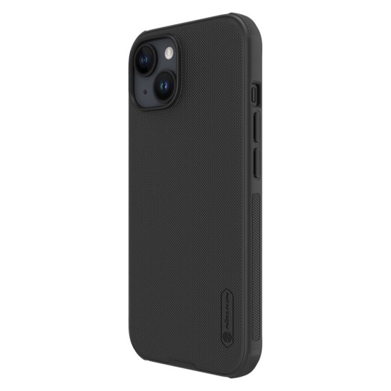 Husa Nillkin Super Frosted PRO Magnetică (MagSafe) pentru Apple iPhone 15, Neagra (Bakr, 57983117009) by www.silkase.ro