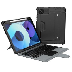 Husa Nillkin Bumper Combo cu Tastatura Iluminata pentru iPad Air 4/5 10.9, iPad 11 2024/2025, iPad Pro 11 2020/2021/2022, Negru