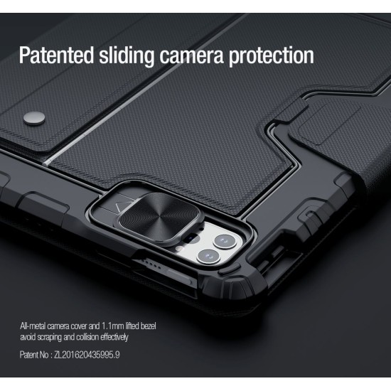 Husa Nillkin Bumper Combo cu Tastatura Iluminata pentru iPad Air 4/5 10.9, iPad 11 2024/2025, iPad Pro 11 2020/2021/2022, Negru (Bakr, 57983118069) by www.silkase.ro