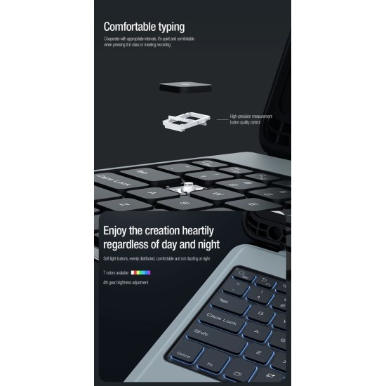 Husa cu Tastatură Nillkin Bumper Combo (Iluminată) pentru Samsung Tab S9+, Neagra (Bakr, 57983118662) by www.silkase.ro