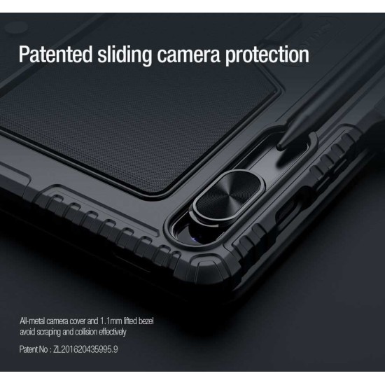 Husa cu Tastatură Nillkin Bumper Combo (Iluminată) pentru Samsung Tab S9+, Neagra (Bakr, 57983118662) by www.silkase.ro