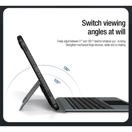 Husa cu Tastatură Nillkin Bumper Combo (Iluminată) pentru Samsung Tab S9+, Neagra (Bakr, 57983118662) by www.silkase.ro