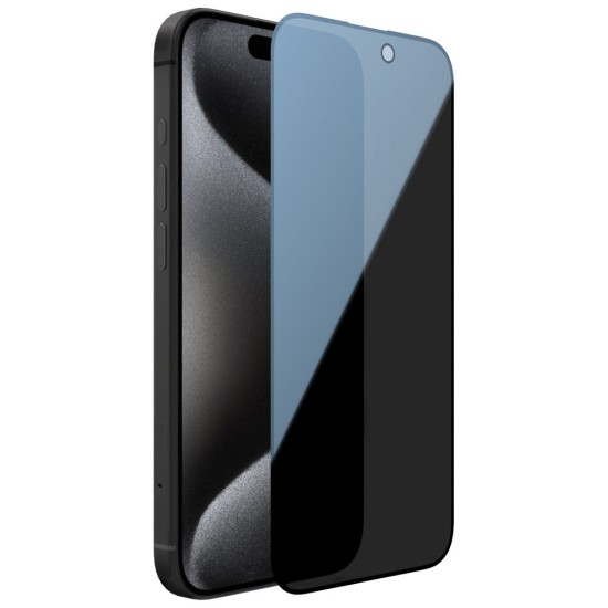 Folie de Sticlă Privacy Nillkin Guardian (0.33mm, 2.5D) pentru Apple iPhone 15 Pro, Neagra (Bakr, 57983118135) by www.silkase.ro