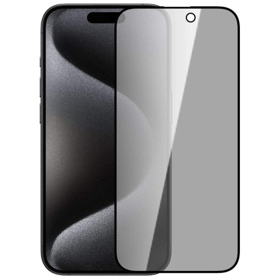 Folie de Sticlă Privacy Nillkin Guardian (0.33mm, 2.5D) pentru Apple iPhone 15 Pro, Neagra (Bakr, 57983118135) by www.silkase.ro