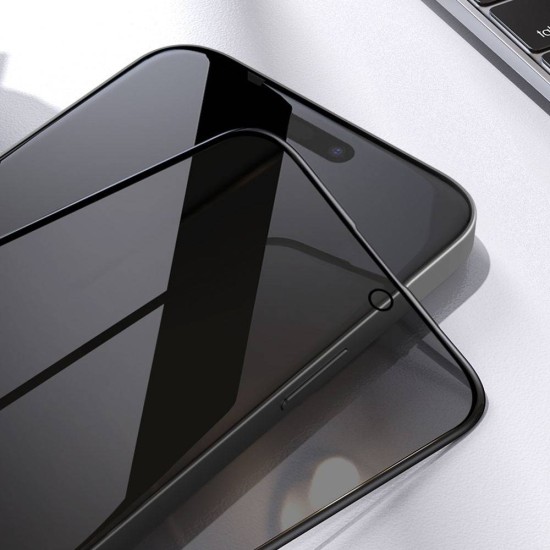 Folie de Sticlă Privacy Nillkin Guardian (0.33mm, 2.5D) pentru Apple iPhone 15 Pro, Neagra (Bakr, 57983118135) by www.silkase.ro