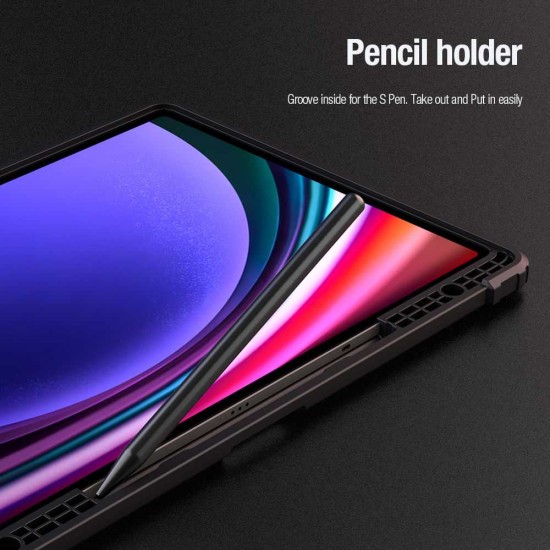 Husa Nillkin Bumper PRO Stand Multi-Angle pentru Samsung Galaxy Tab S9 Ultra / S10 Ultra, Neagra (Bakr, 57983118073) by www.silkase.ro