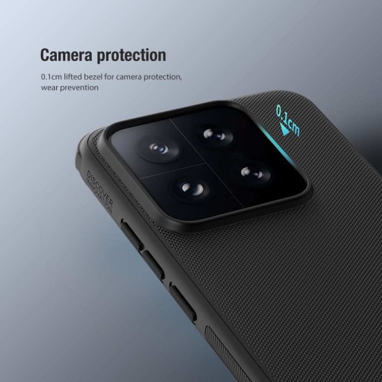 Husa Nillkin Super Frosted PRO pentru Xiaomi 14, Neagra (Bakr, 57983120410) by www.silkase.ro