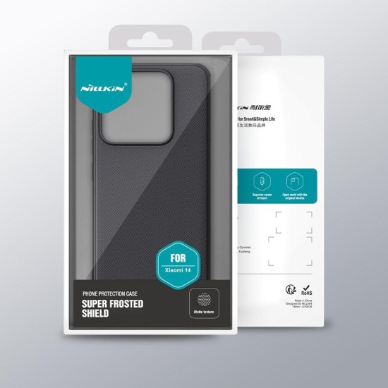 Husa Nillkin Super Frosted PRO pentru Xiaomi 14, Neagra (Bakr, 57983120410) by www.silkase.ro