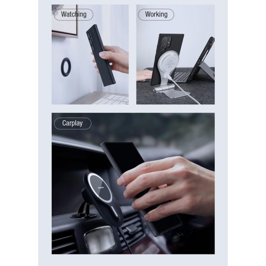 Husa Nillkin Super Frosted PRO Magnetică (MagSafe) pentru Samsung Galaxy S25 Ultra, Neagra (Bakr, 57983118489) by www.silkase.ro