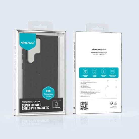 Husa Nillkin Super Frosted PRO Magnetică (MagSafe) pentru Samsung Galaxy S25 Ultra, Neagra (Bakr, 57983118489) by www.silkase.ro