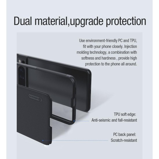 Husa Nillkin Super Frosted PRO Magnetică (MagSafe) pentru Google Pixel 8 Pro, Neagra (Bakr, 57983118668) by www.silkase.ro