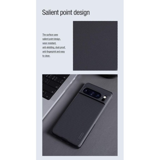 Husa Nillkin Super Frosted PRO Magnetică (MagSafe) pentru Google Pixel 8 Pro, Neagra (Bakr, 57983118668) by www.silkase.ro