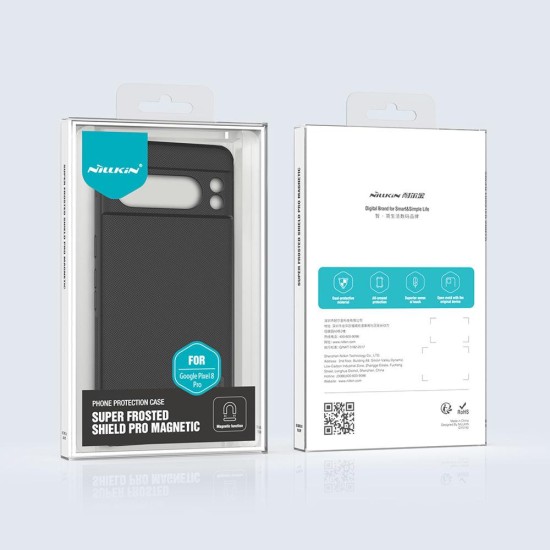 Husa Nillkin Super Frosted PRO Magnetică (MagSafe) pentru Google Pixel 8 Pro, Neagra (Bakr, 57983118668) by www.silkase.ro