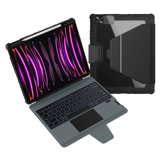 Husa cu Tastatura Iluminata Nillkin Bumper Link pentru iPad Pro 12.9 (2020-2022) si iPad Air 13 (2024-2025), Negru Husa cu Tastatura Iluminata Nillkin Bumper Link pentru iPad Pro 12.9 (2020-2022) si iPad Air 13 (2024-2025), Negru (Bakr, 57983121332) by www.silkase.ro