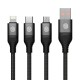Cablu de Date Nillkin Swift Pro 3-în-1 (microUSB, Lightning, USB-C), 1.5m, Negru Cablu de Date Nillkin Swift Pro 3-în-1 (microUSB, Lightning, USB-C), 1.5m, Negru (Bakr, 57983119368) by www.silkase.ro