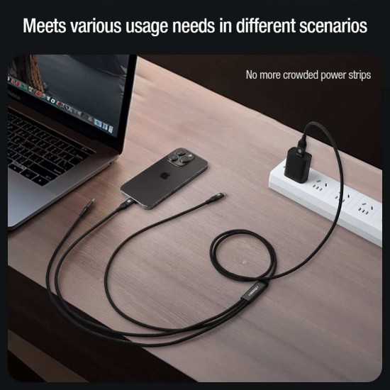 Cablu de Date Nillkin Swift Pro 3-în-1 (microUSB, Lightning, USB-C), 1.5m, Negru Cablu de Date Nillkin Swift Pro 3-în-1 (microUSB, Lightning, USB-C), 1.5m, Negru (Bakr, 57983119368) by www.silkase.ro
