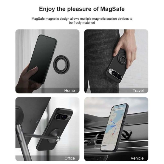 Husa Nillkin Super Frosted PRO Magnetică (MagSafe) pentru Google Pixel 9 Pro XL, Neagra (Bakr, 57983122967) by www.silkase.ro
