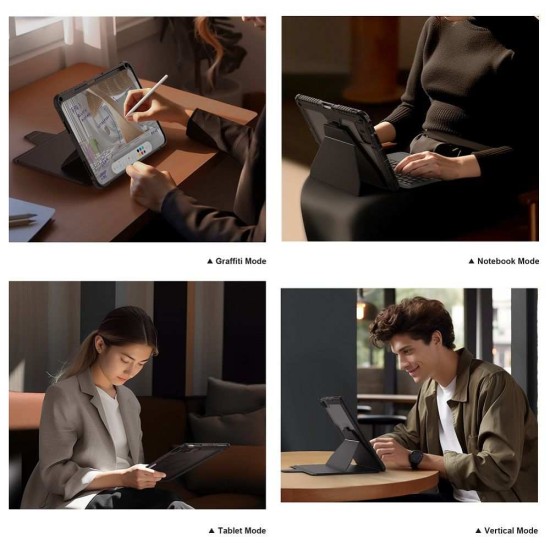 Husa cu Tastatură Nillkin Bumper Link (Iluminată) pentru iPad 10.9 (2022) / 11 (2025), Neagra (Bakr, 57983121333) by www.silkase.ro