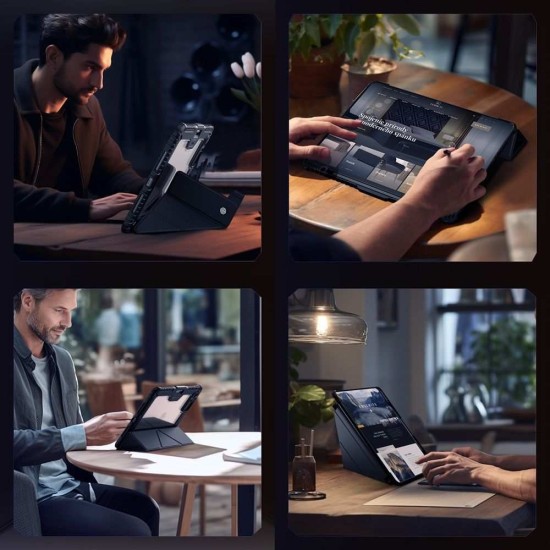 Husa Nillkin Bumper PRO Stand Multi-Angle pentru iPad Pro 13 (2024), Neagra (Bakr, 57983121558) by www.silkase.ro