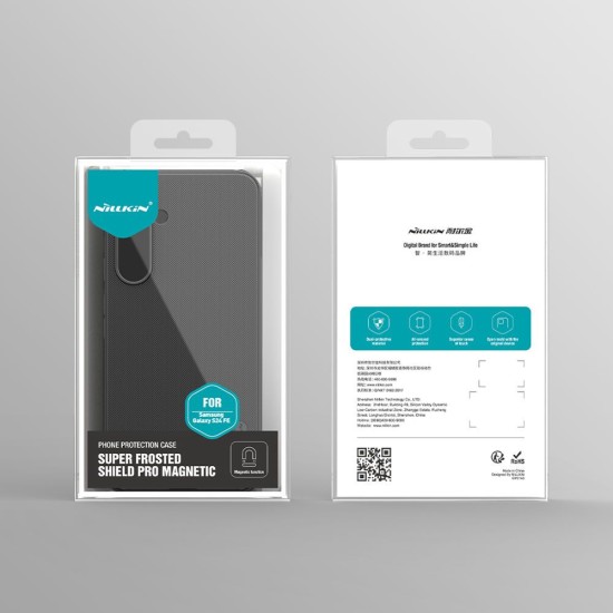 Husa Nillkin Super Frosted PRO Magnetică (MagSafe) pentru Samsung Galaxy S25 FE, Neagra (Bakr, 57983122974) by www.silkase.ro