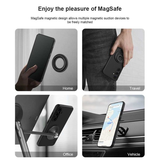 Husa Nillkin Super Frosted PRO Magnetică (MagSafe) pentru Samsung Galaxy S25 FE, Neagra (Bakr, 57983122974) by www.silkase.ro