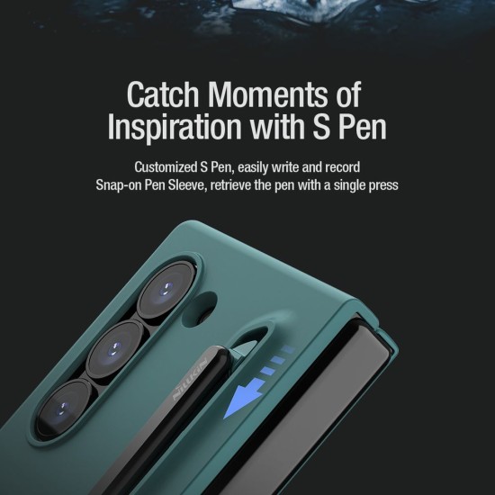 Husa Nillkin Flex Pure Fold S Pen Cover pentru Samsung Galaxy Z Fold 6, Light Green (Bakr, 57983121793) by www.silkase.ro