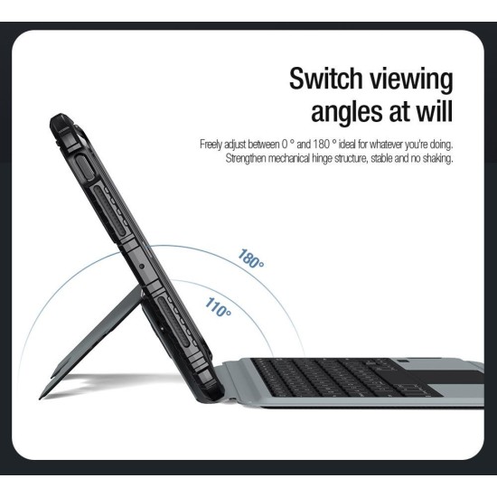 Husa cu Tastatură Nillkin Bumper Combo (Iluminată) pentru iPad Pro 11 (2024), Neagra (Bakr, 57983122917) by www.silkase.ro
