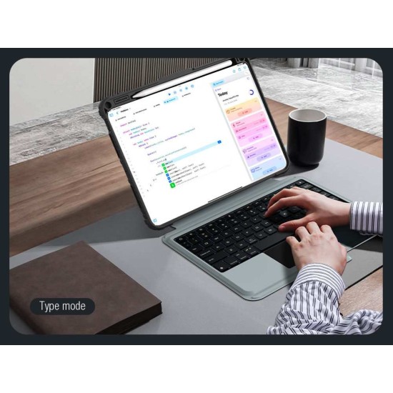 Husa cu Tastatură Nillkin Bumper Combo (Iluminată) pentru iPad Pro 11 (2024), Neagra (Bakr, 57983122917) by www.silkase.ro