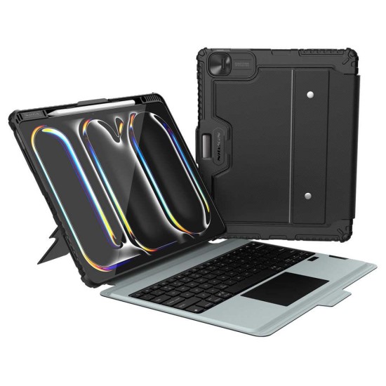 Husa cu Tastatură Nillkin Bumper Combo (Iluminată) pentru iPad Pro 13 (2024), Neagra (Bakr, 57983122799) by www.silkase.ro