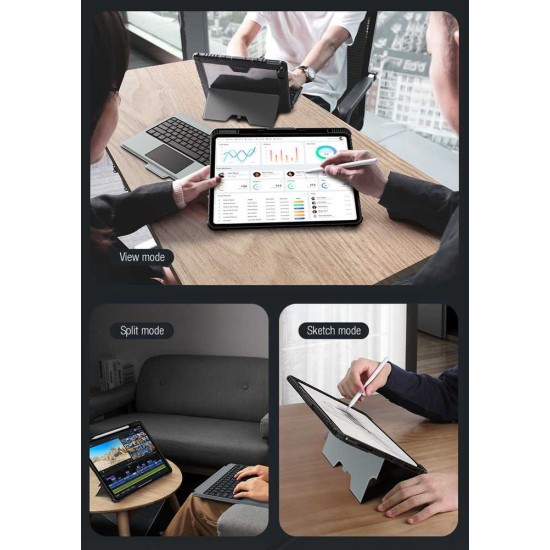 Husa cu Tastatură Nillkin Bumper Combo (Iluminată) pentru iPad Pro 13 (2024), Neagra (Bakr, 57983122799) by www.silkase.ro