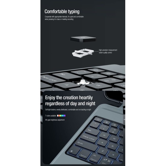 Husa cu Tastatură Nillkin Bumper Combo (Iluminată) pentru iPad Pro 13 (2024), Neagra (Bakr, 57983122799) by www.silkase.ro