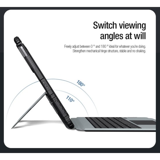 Husa cu Tastatură Nillkin Bumper Combo (Iluminată) pentru iPad Pro 13 (2024), Neagra (Bakr, 57983122799) by www.silkase.ro