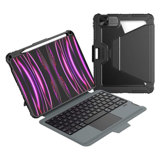 Husa cu Tastatură Nillkin Bumper Link (Iluminată) pentru iPad Pro 11 (2024), Neagra (Bakr, 57983122915) by www.silkase.ro