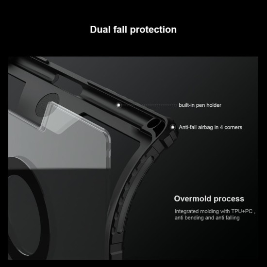 Husa cu Tastatură Nillkin Bumper Link (Iluminată) pentru iPad Pro 11 (2024), Neagra (Bakr, 57983122915) by www.silkase.ro