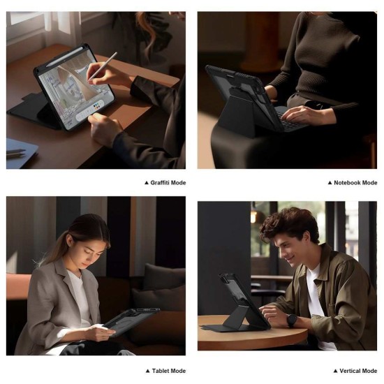 Husa cu Tastatură Nillkin Bumper Link (Iluminată) pentru iPad Pro 11 (2024), Neagra (Bakr, 57983122915) by www.silkase.ro