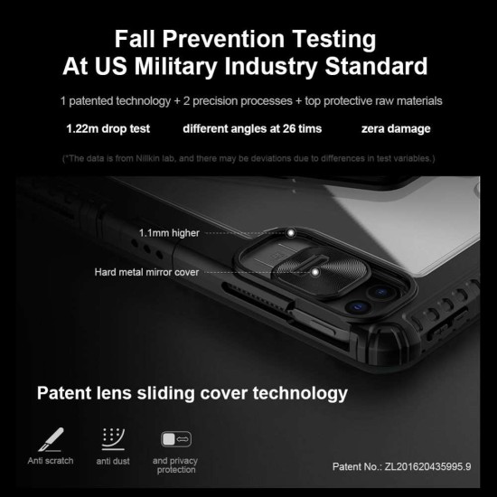 Husa cu Tastatură Nillkin Bumper Link (Iluminată) pentru iPad Pro 13 (2024), Neagra (Bakr, 57983122800) by www.silkase.ro