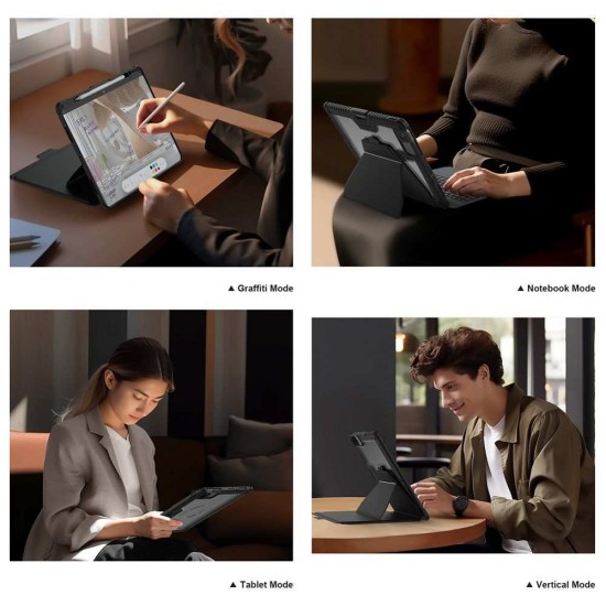 Husa cu Tastatură Nillkin Bumper Link (Iluminată) pentru iPad Pro 13 (2024), Neagra (Bakr, 57983122800) by www.silkase.ro
