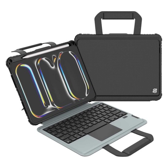 Husa cu Tastatură Nillkin Bumper GO (Iluminată) pentru iPad Pro 11 (2024), Neagra (Bakr, 57983122916) by www.silkase.ro