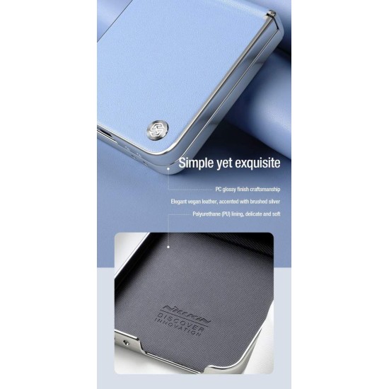 Husa Nillkin CamShield Flip pentru Samsung Galaxy Z Flip 6 / 7 FE, Alba (Bakr, 57983127429) by www.silkase.ro