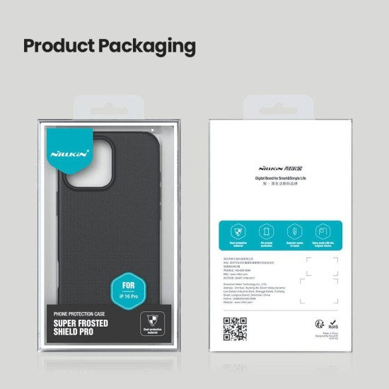 Husa Nillkin Super Frosted PRO pentru Apple iPhone 16 Pro, Neagra (Bakr, 57983122115) by www.silkase.ro