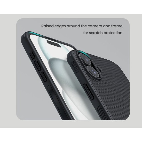 Husa Nillkin Super Frosted PRO Magnetic pentru Apple iPhone 16, Black (Bakr, 57983122121) by www.silkase.ro
