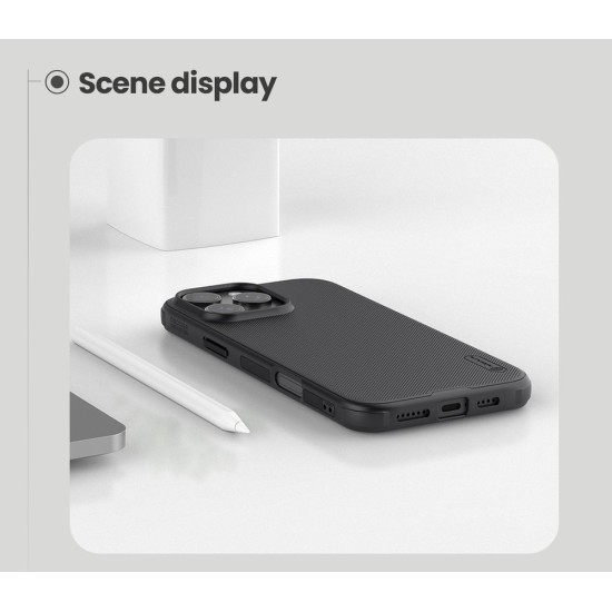 Husa Nillkin Super Frosted PRO Magnetic pentru Apple iPhone 16 Pro Max, Black (Bakr, 57983122126) by www.silkase.ro