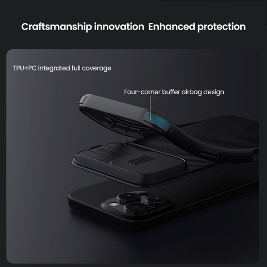 Husa Nillkin CamShield PRO pentru iPhone 16 Pro Max, Neagra Husa Nillkin CamShield PRO pentru iPhone 16 Pro Max, Neagra (Bakr, 57983122095) by www.silkase.ro