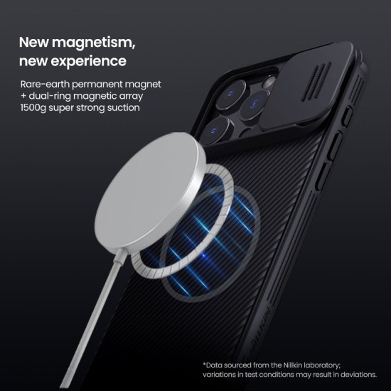 Husa Nillkin CamShield PRO Magnetic pentru Apple iPhone 16 Pro Max, Black (Bakr, 57983122105) by www.silkase.ro