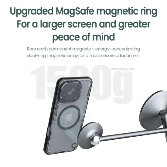 Husa Nillkin Iceblade Prop Magnetică (MagSafe) pentru Apple iPhone 16 Pro, Neagra (Bakr, 57983122083) by www.silkase.ro