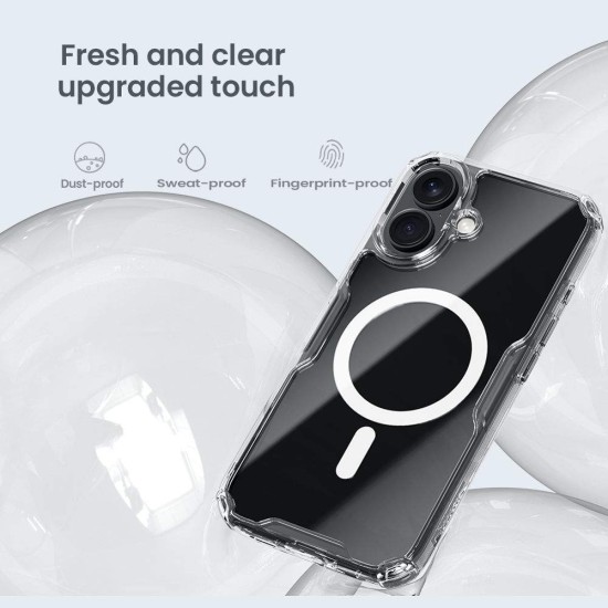 Husa Nillkin Nature TPU PRO Magnetică (MagSafe) pentru Apple iPhone 16, Transparentă (Bakr, 57983122078) by www.silkase.ro