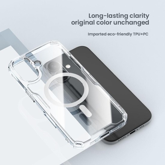 Husa Nillkin Nature TPU PRO Magnetică (MagSafe) pentru Apple iPhone 16, Transparentă (Bakr, 57983122078) by www.silkase.ro