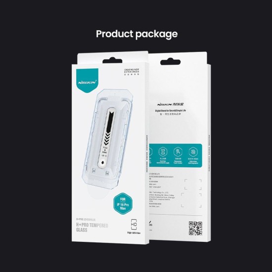 Folie de Sticlă Nillkin H+ PRO (0.2mm, 2.5D) pentru Apple iPhone 16 Pro Max (cu aplicator) Folie de Sticlă Nillkin H+ PRO (0.2mm, 2.5D) pentru Apple iPhone 16 Pro Max (cu aplicator) (Bakr, 57983122949) by www.silkase.ro