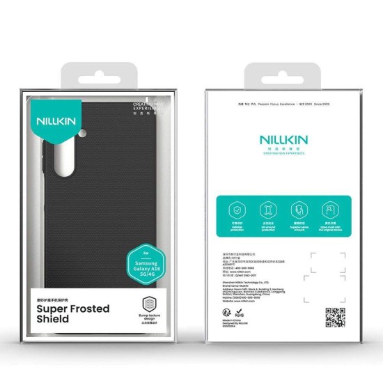 Husa Nillkin Super Frosted pentru Samsung Galaxy A16 4G/5G, Neagra (Bakr, 57983123637) by www.silkase.ro
